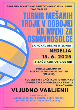 Turnir mešanih torjk v odbojki na mivki za osnovošolce-pokal občine Mislinja